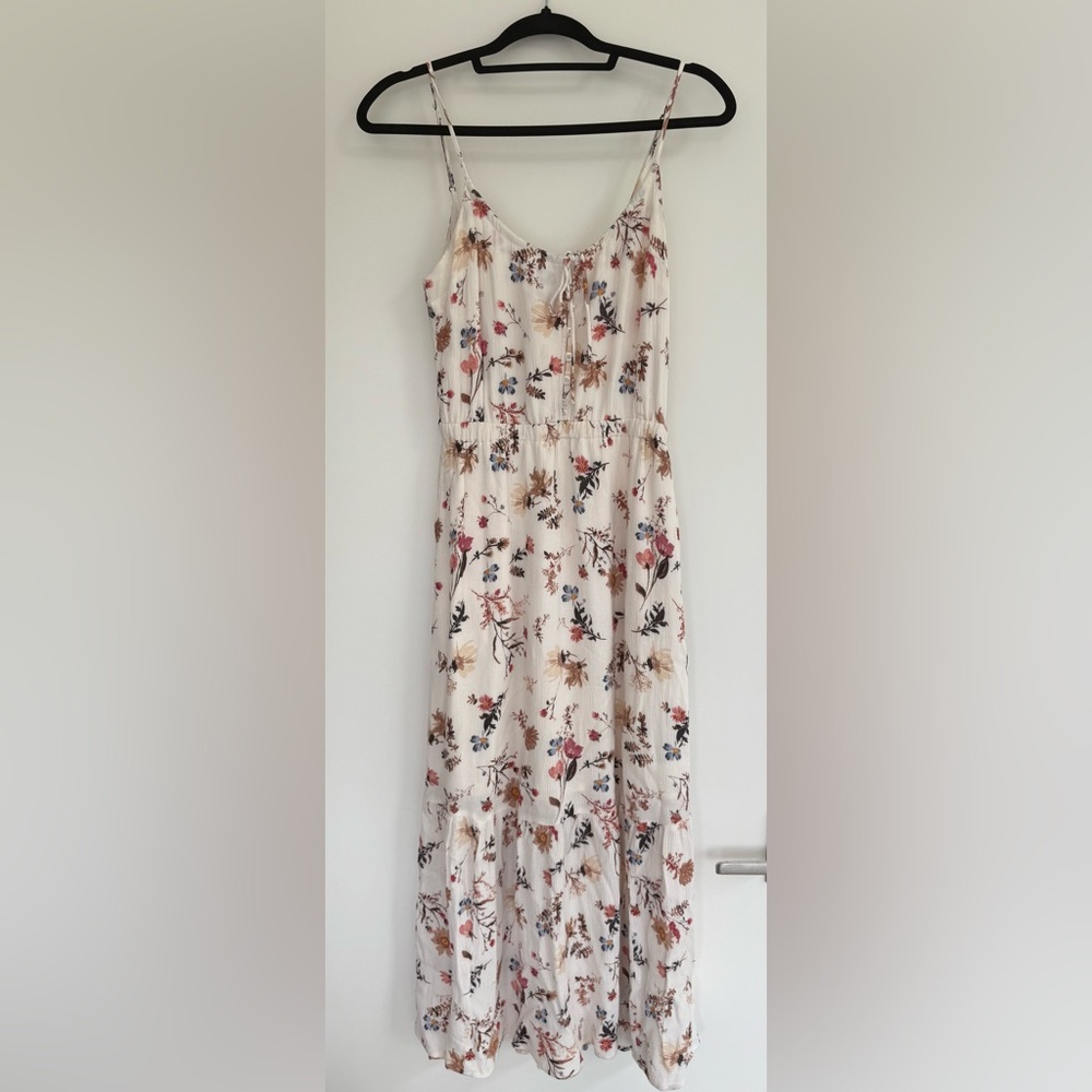 Abercrombie and Fitch Floral Maxi Dress - Cream and Pink